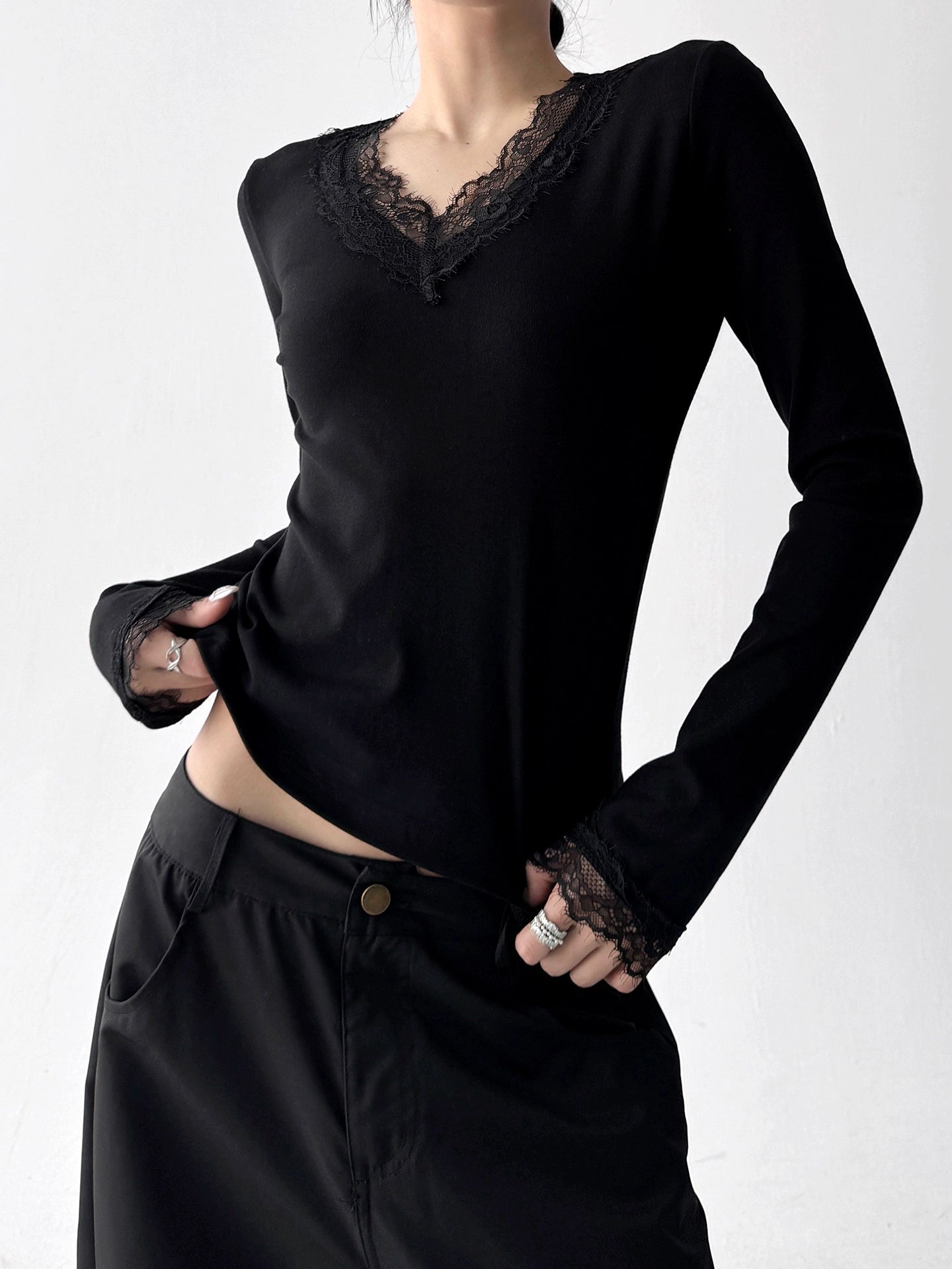 Laceframe Knit Top