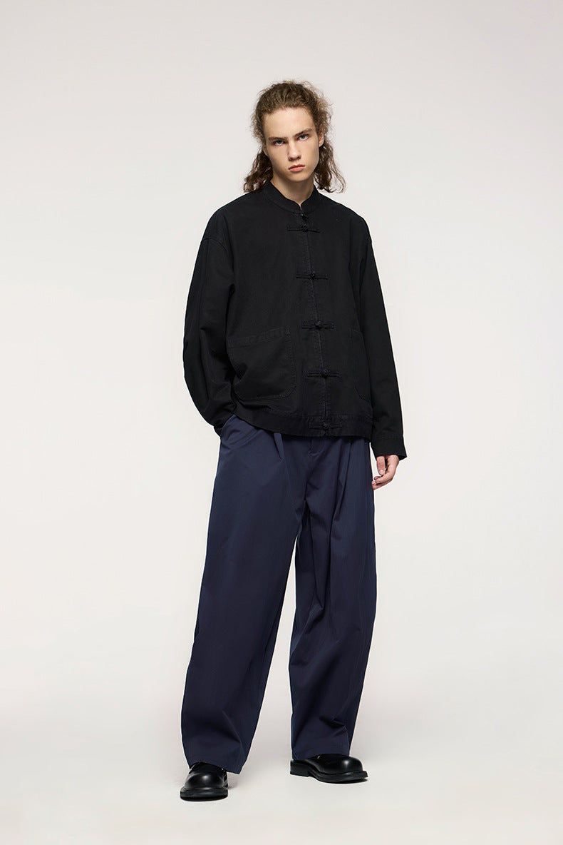 Wide-Leg Worn Pants