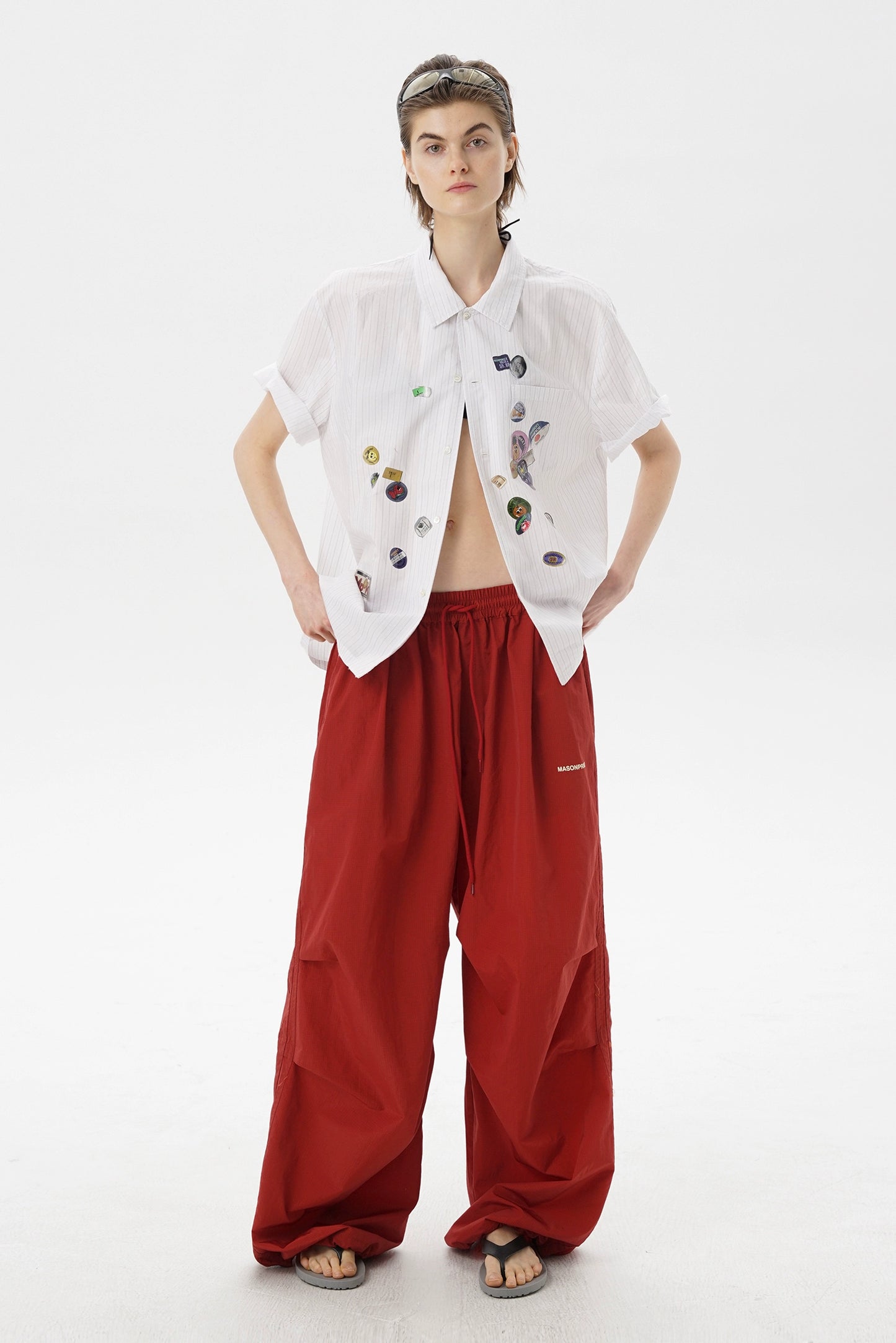 Pinstripe Mixed Shirt