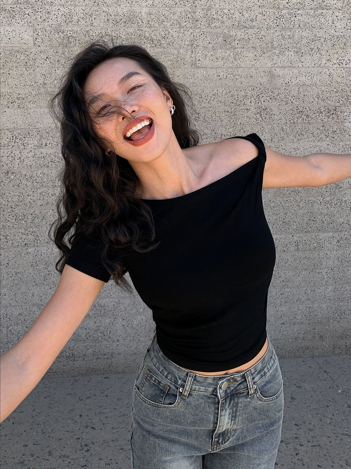 Nyssa Slant Crop Tee