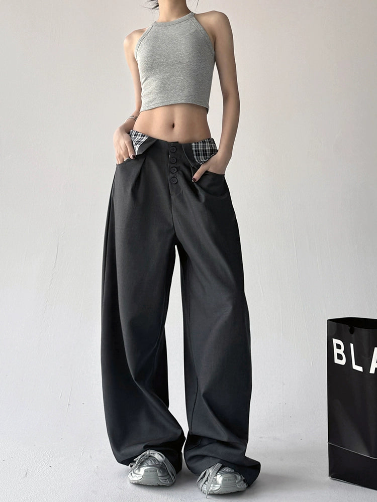 Contrast Fold Trousers