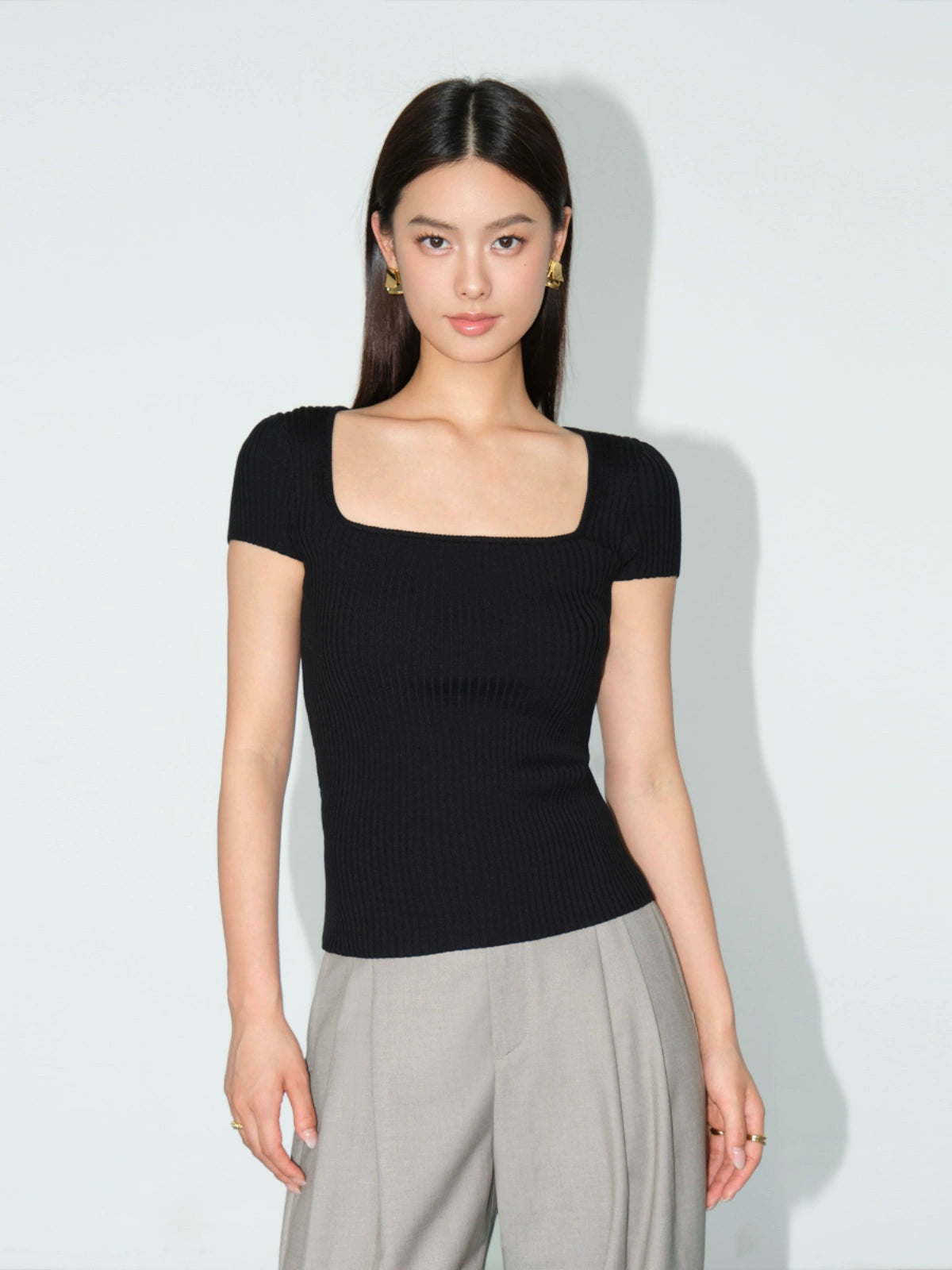 Veya Elastic Knit Top