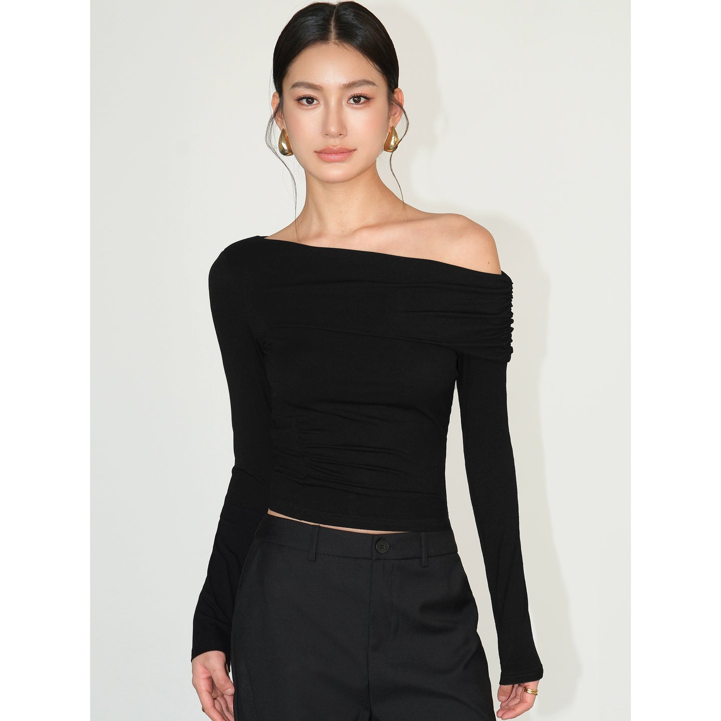 Serena Sleek Draped Tee