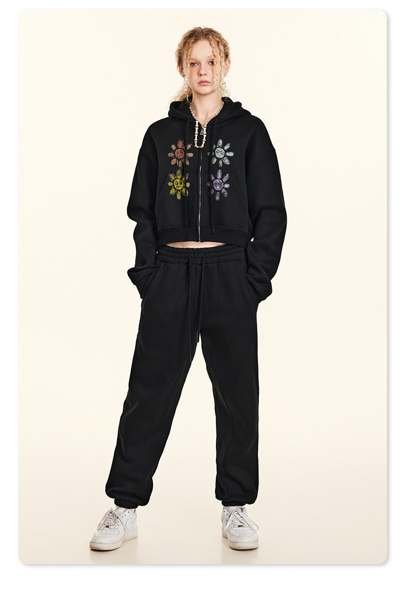 Emotive Floral Zip Hoodie