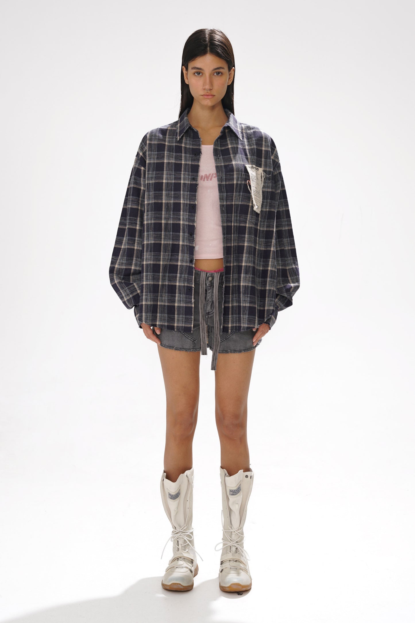 Patch Note Plaid Shirt
