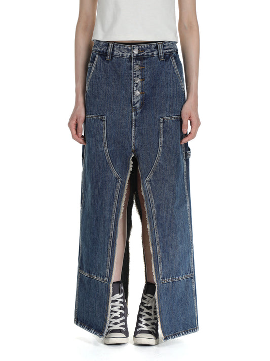 Splitline Denim Skirt