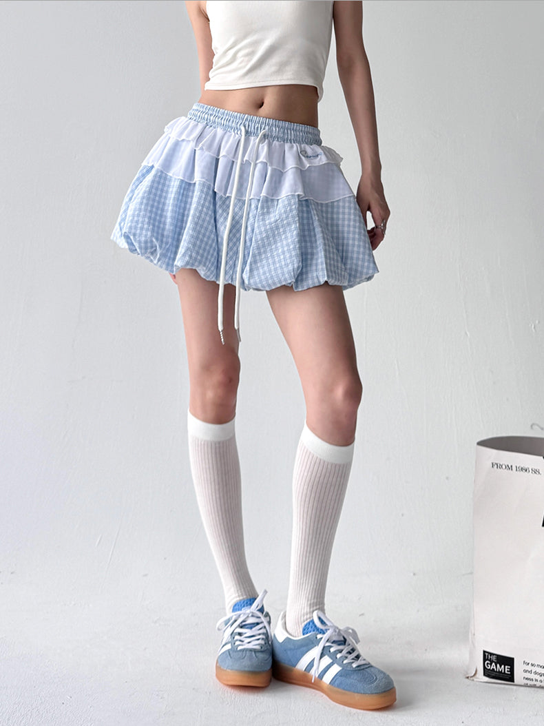 Gingham Puff Skirt