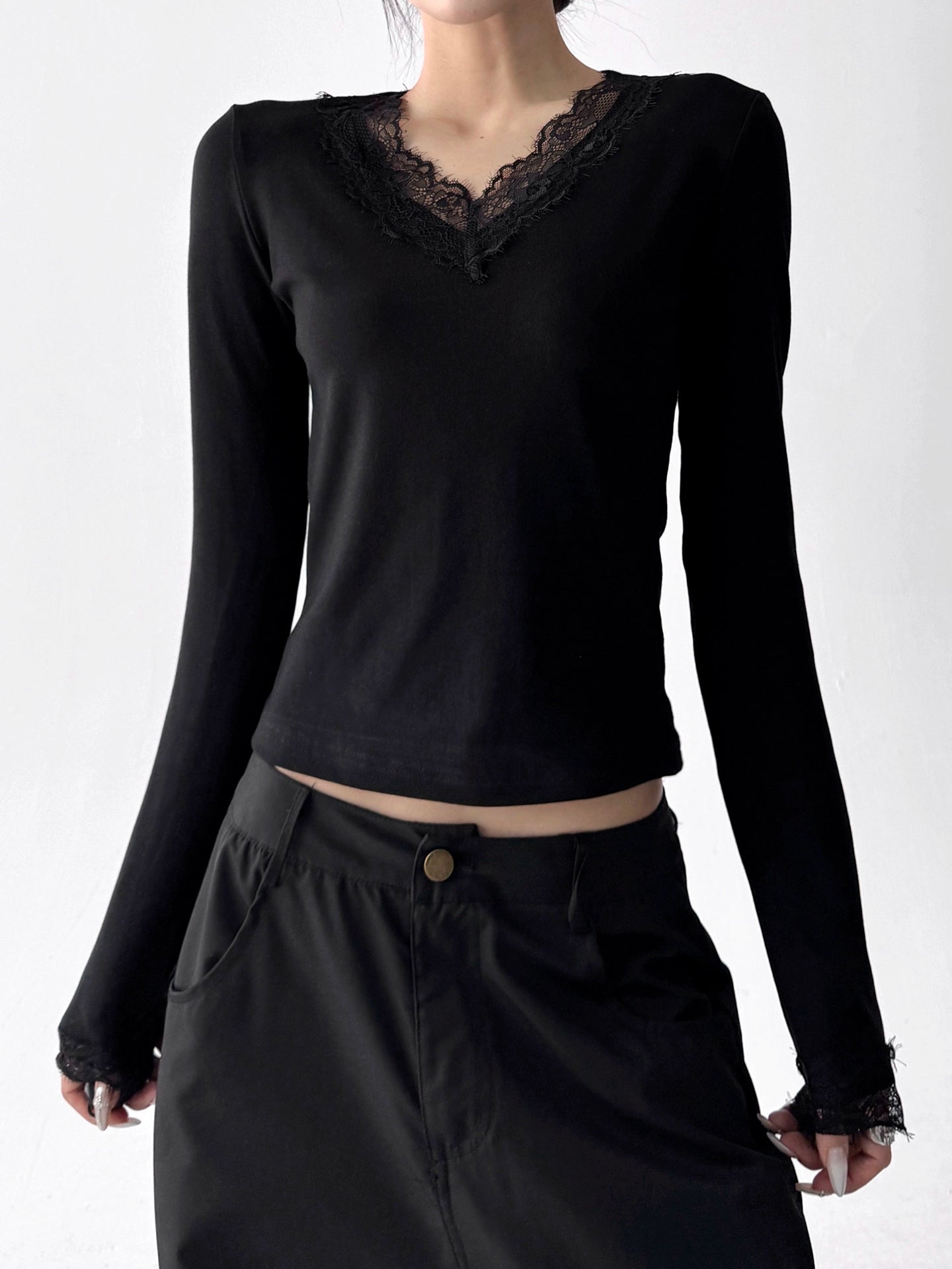 Laceframe Knit Top