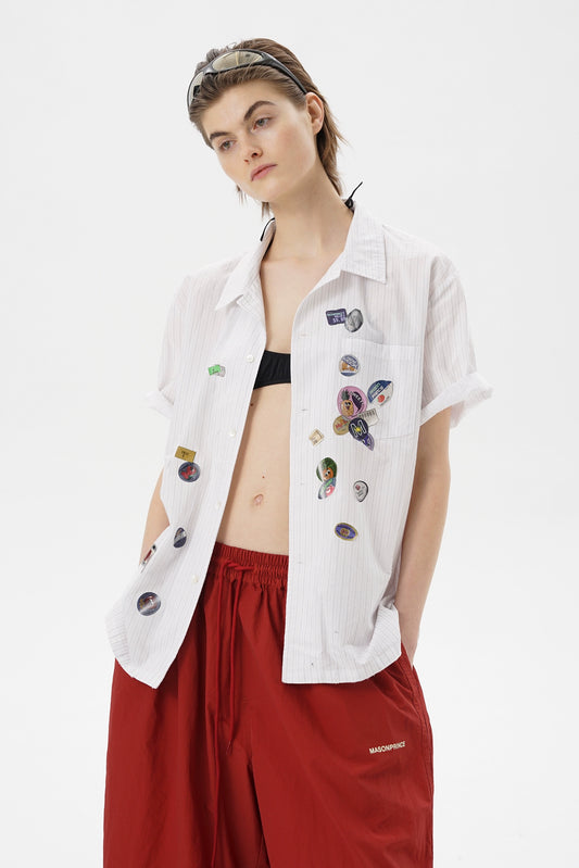 Pinstripe Mixed Shirt