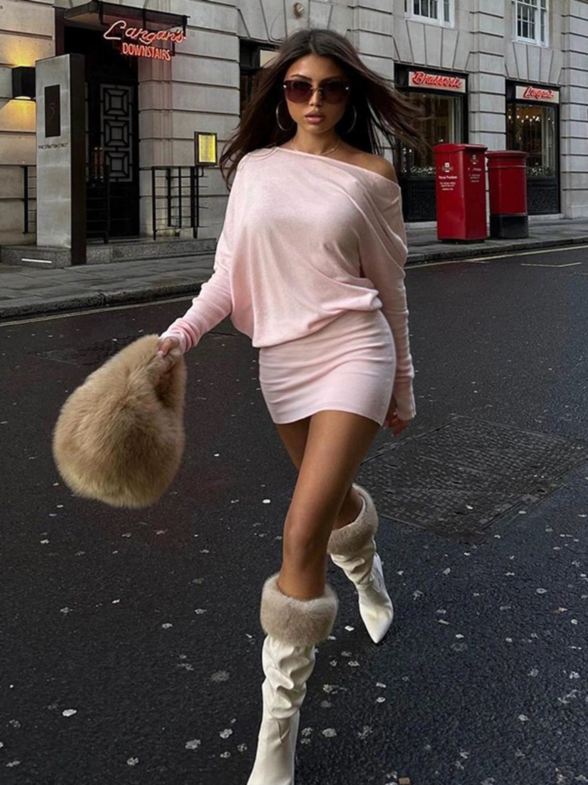 Shemoda: Ziva Fitted Short Dress | Nüra - Discover effortless elegance with Shemoda's Ziva Fitted Short Dress. Off-shoulder, slanted collar, and chic fit for a stylish, comfortable look. - $21.00
