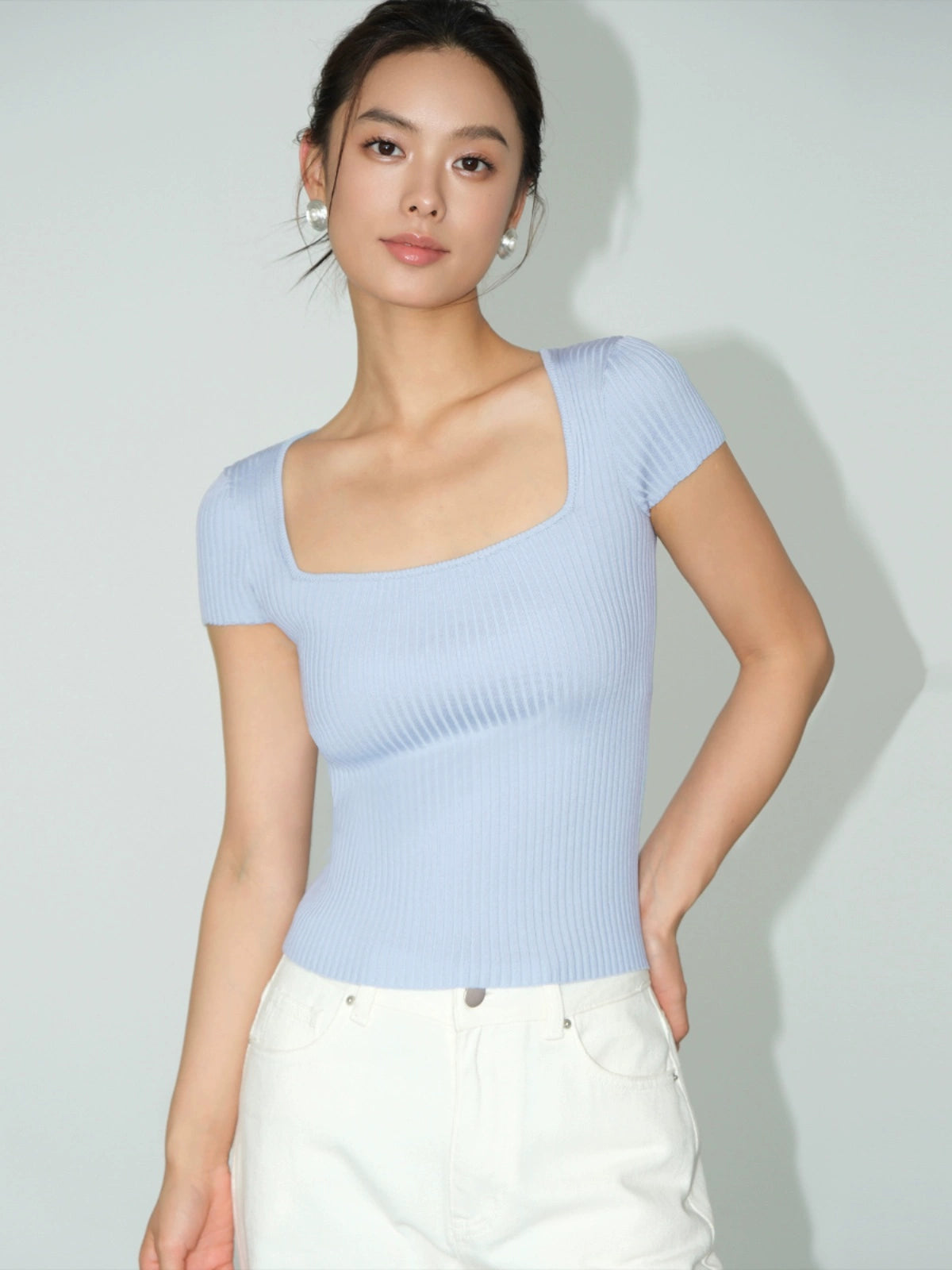 Veya Elastic Knit Top