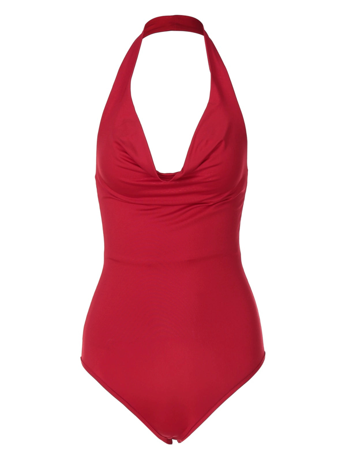 Shemoda: Grace Halter Bodysuit | Nüra - Discover elegance with Shemoda's Grace Halter Bodysuit: a bold, backless design featuring a plunging neckline and gathered bust for a stunning style. - $17.00