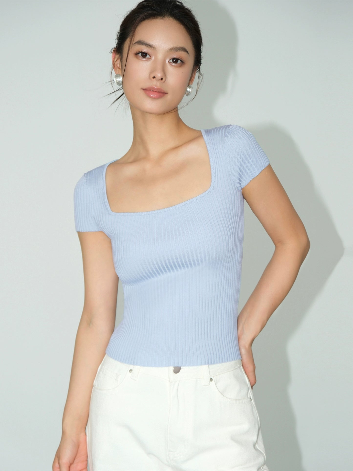 Veya Elastic Knit Top