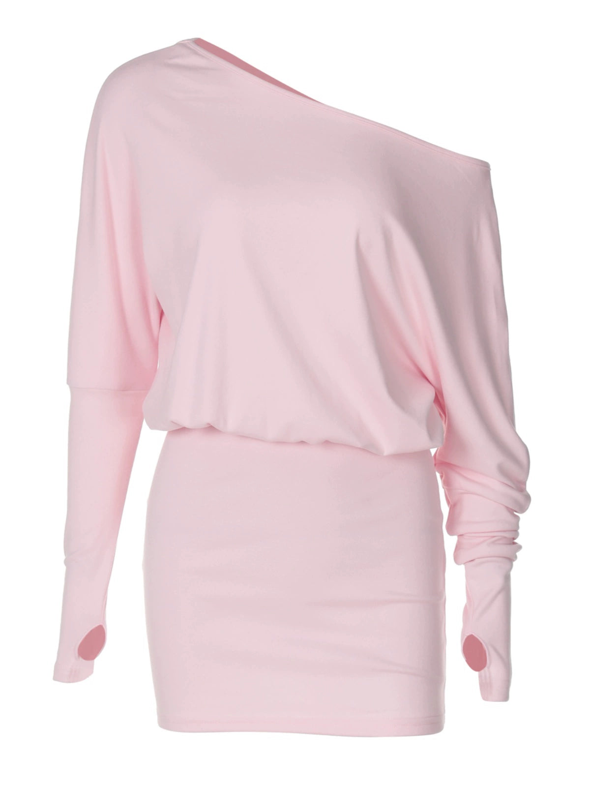 Shemoda: Ziva Fitted Short Dress | Nüra - Discover effortless elegance with Shemoda's Ziva Fitted Short Dress. Off-shoulder, slanted collar, and chic fit for a stylish, comfortable look. - $21.00