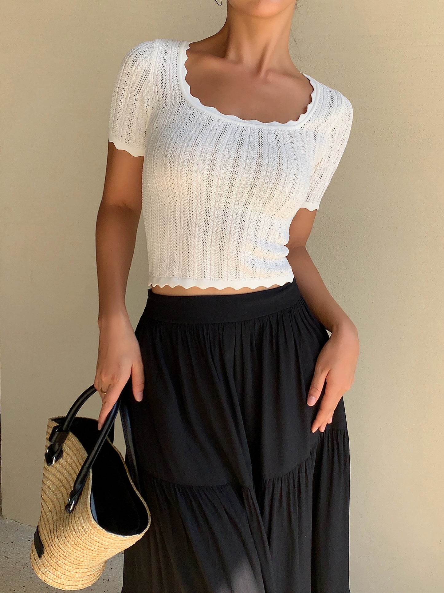 Mireya Scallop Knit Top
