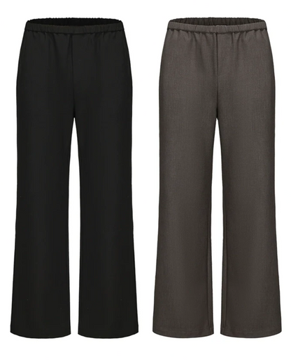 MUKHINA: Micro Flared Commuting Trousers | Nüra - Discover MUKHINA's Micro Flared Commuting Trousers: a chic blend of acetate and wool with a drawstring waist for comfort and style. Perfect for casual wear. - $78.00