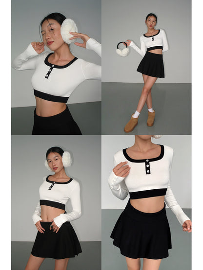 Cassiane Charm Button Crop