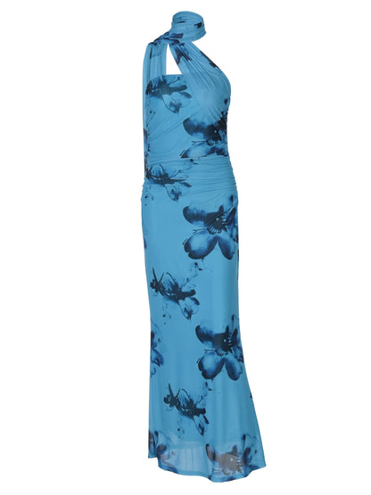 Shemoda: Sequoia Maxi Dress | Nüra - Elevate your style with Shemoda's Sequoia Maxi Dress. This floral halter-neck dress offers elegance and comfort for any summer event. - $28.00