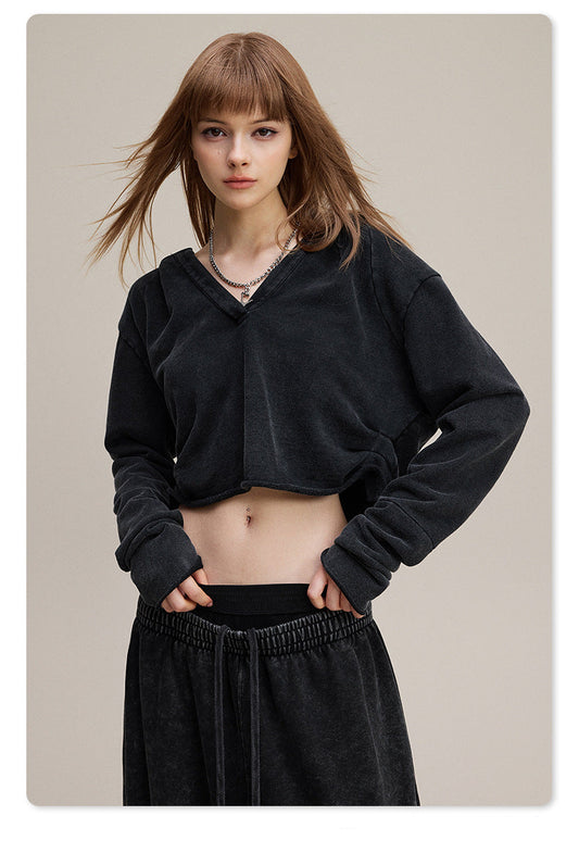 Grunge Crop Hoodie