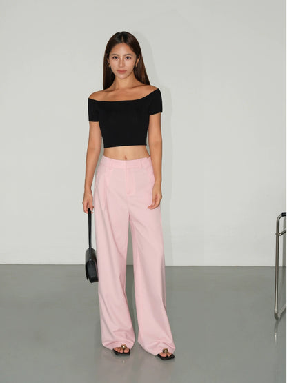 Blush Wide-Leg Trousers