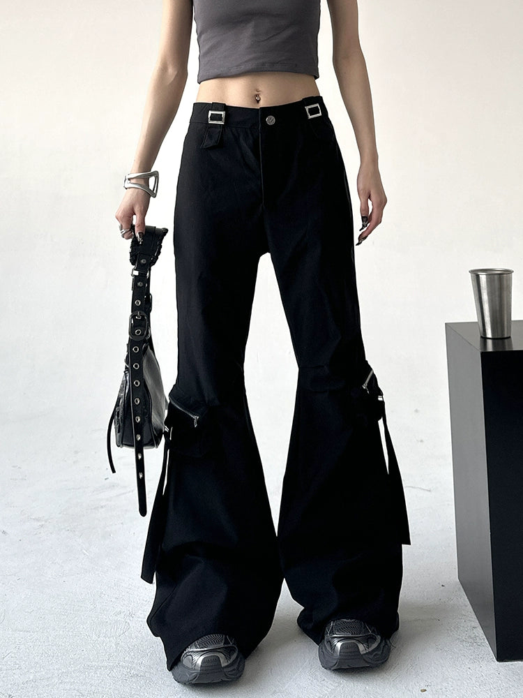 Buckle Flare Pants