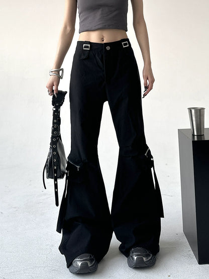 Buckle Flare Pants