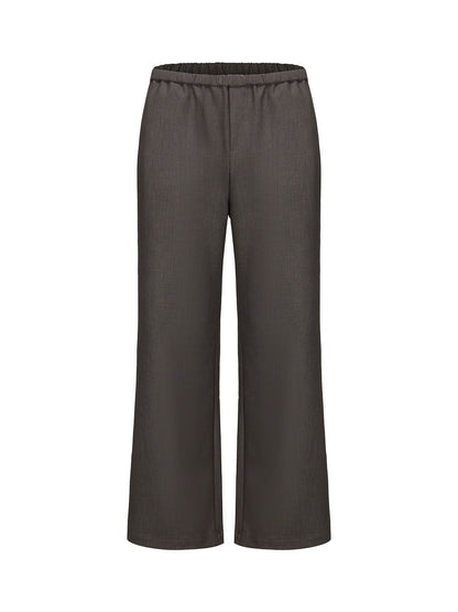 MUKHINA: Micro Flared Commuting Trousers | Nüra - Discover MUKHINA's Micro Flared Commuting Trousers: a chic blend of acetate and wool with a drawstring waist for comfort and style. Perfect for casual wear. - $78.00