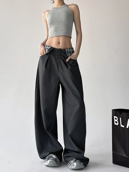 Contrast Fold Trousers