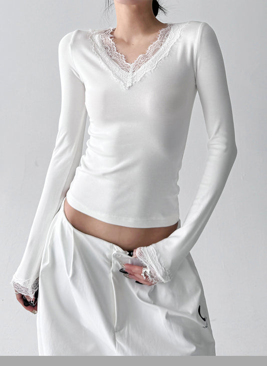 Laceframe Knit Top