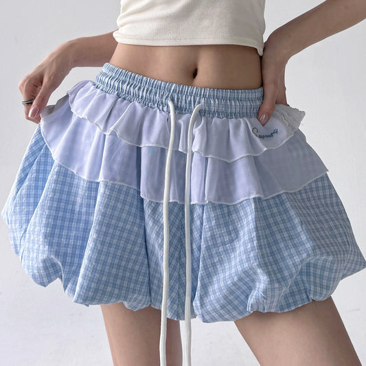 Gingham Puff Skirt