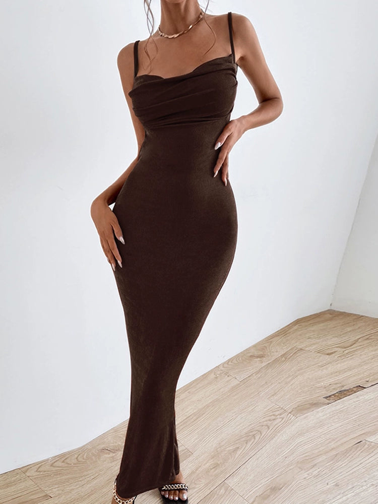 Shemoda: Lyra Slip Dress | Nüra - Discover elegance with Shemoda's Lyra Slip Dress: a sleek, backless design with a sweetheart neckline and tie waist, perfect for formal occasions. - $19.00
