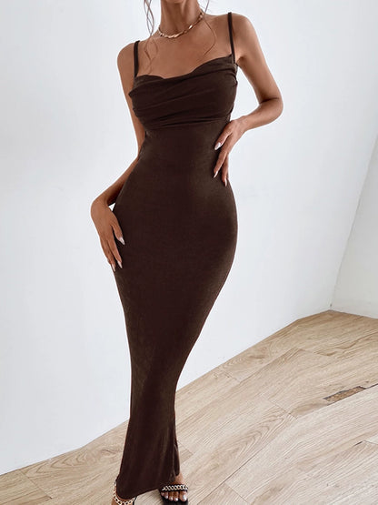 Shemoda: Lyra Slip Dress | Nüra - Discover elegance with Shemoda's Lyra Slip Dress: a sleek, backless design with a sweetheart neckline and tie waist, perfect for formal occasions. - $19.00