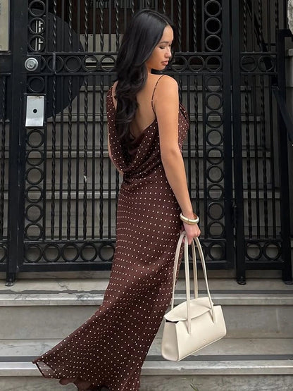 Caramel Cowl Maxi Dress