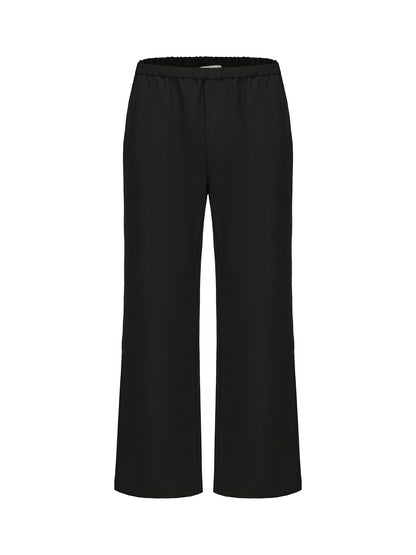MUKHINA: Micro Flared Commuting Trousers | Nüra - Discover MUKHINA's Micro Flared Commuting Trousers: a chic blend of acetate and wool with a drawstring waist for comfort and style. Perfect for casual wear. - $78.00