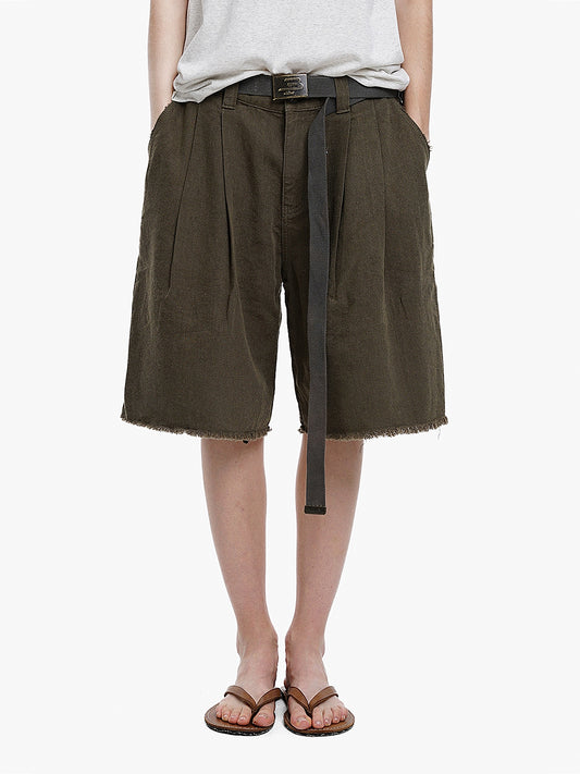 Unfinished Pleat Shorts