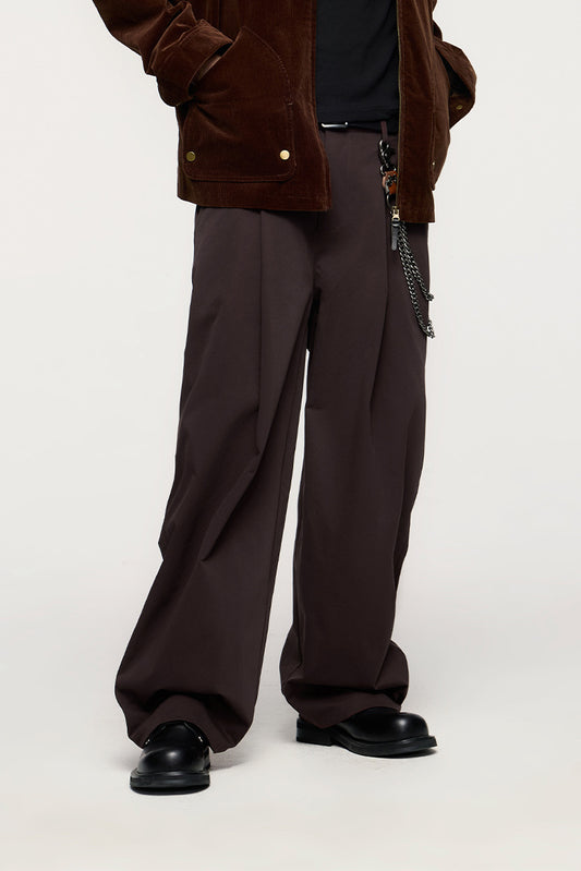 Wide-Leg Worn Pants