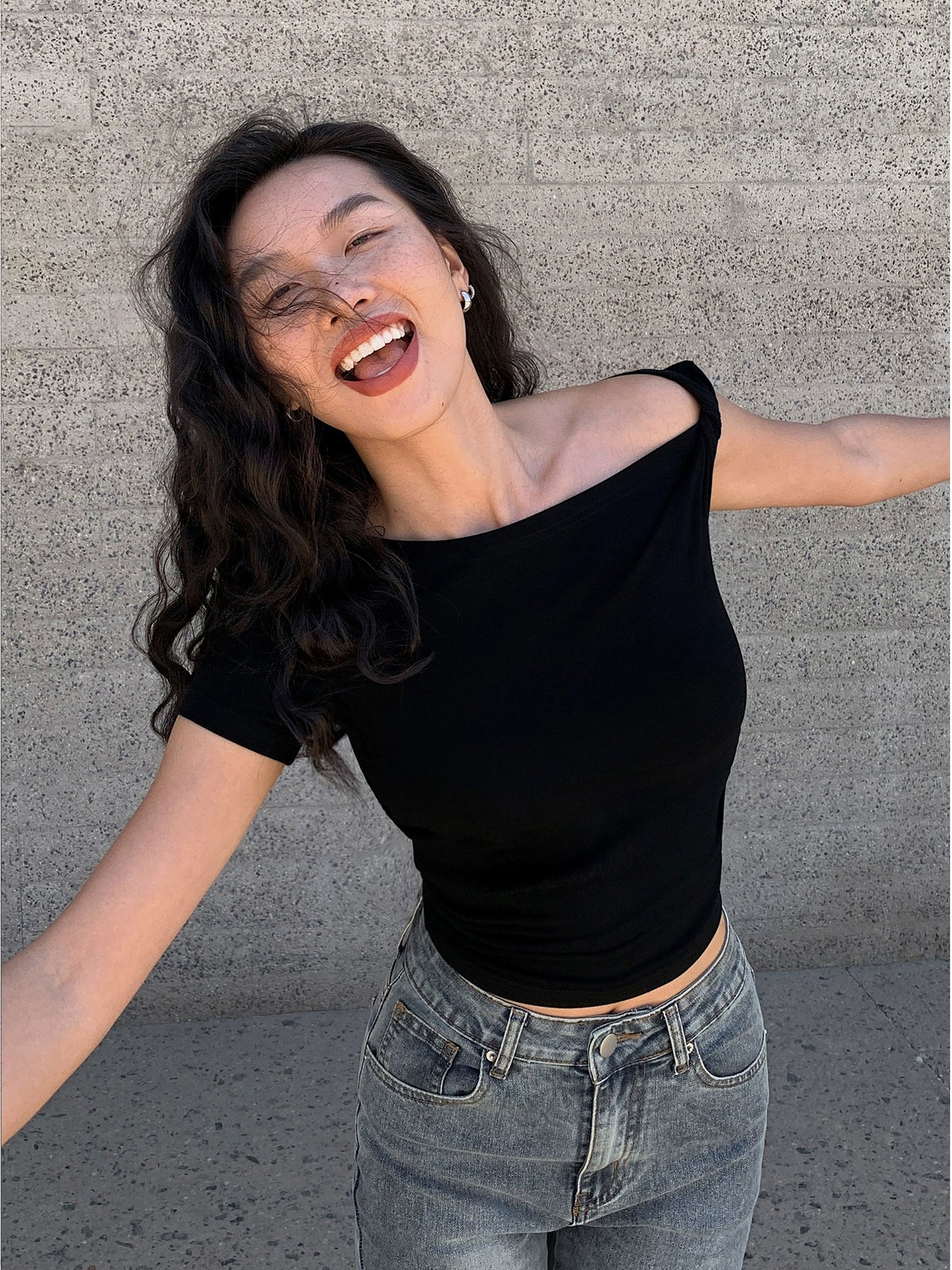 Nyssa Slant Crop Tee