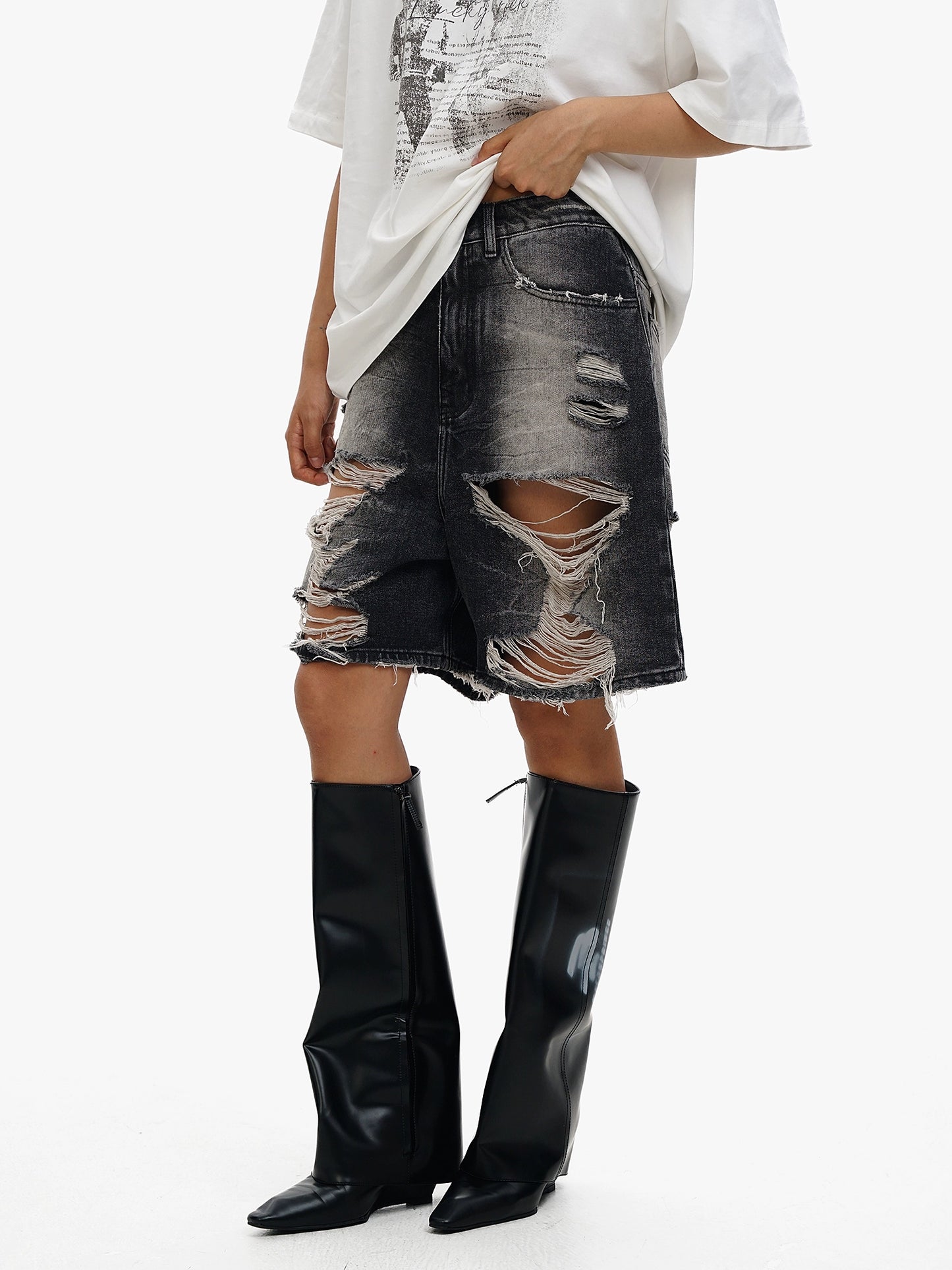 Shatter Denim Shorts