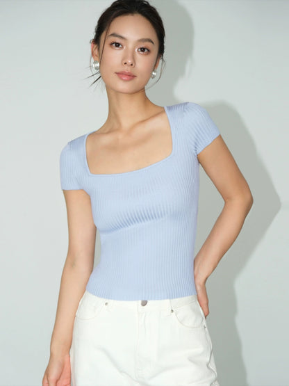 Veya Elastic Knit Top