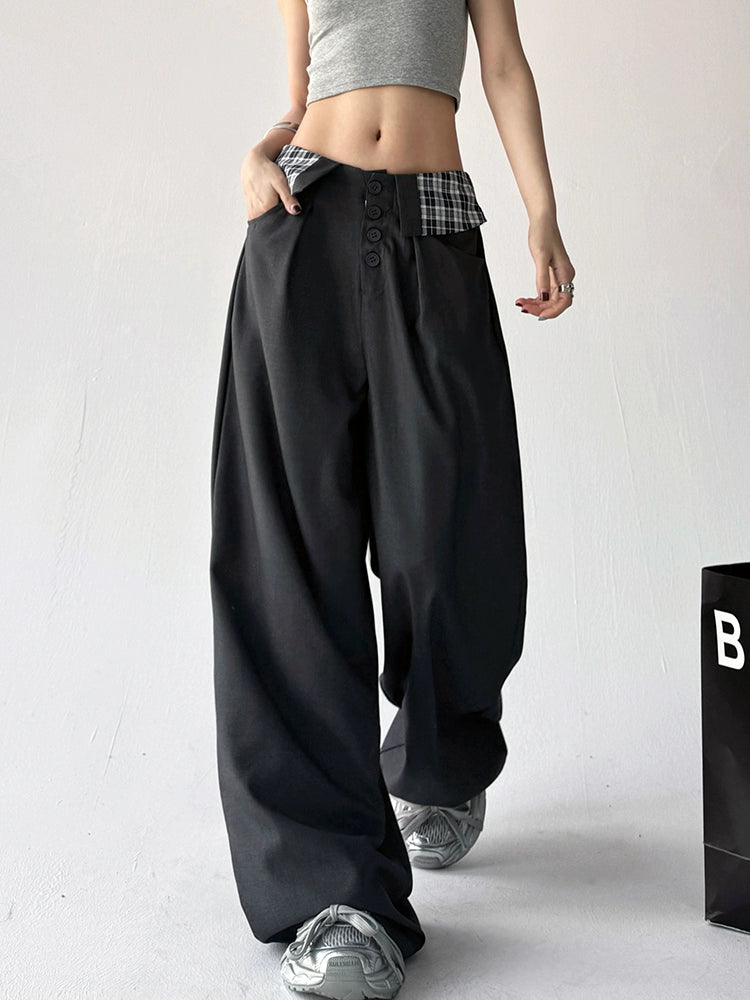 Contrast Fold Trousers