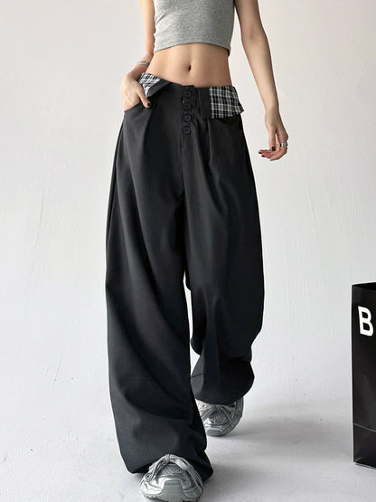 Contrast Fold Trousers