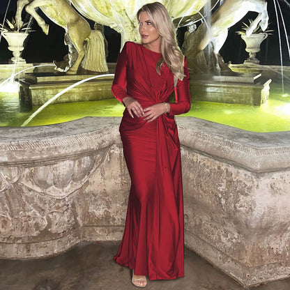Shemoda: Sofia Sculpt Dress | Nüra - Discover the Sofia Sculpt Dress by Shemoda: structured shoulders, tie neckline, pleated waist. Style, comfort, and a slimming look in one. - $30.00