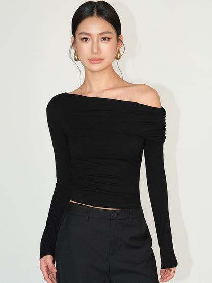 Serena Sleek Draped Tee