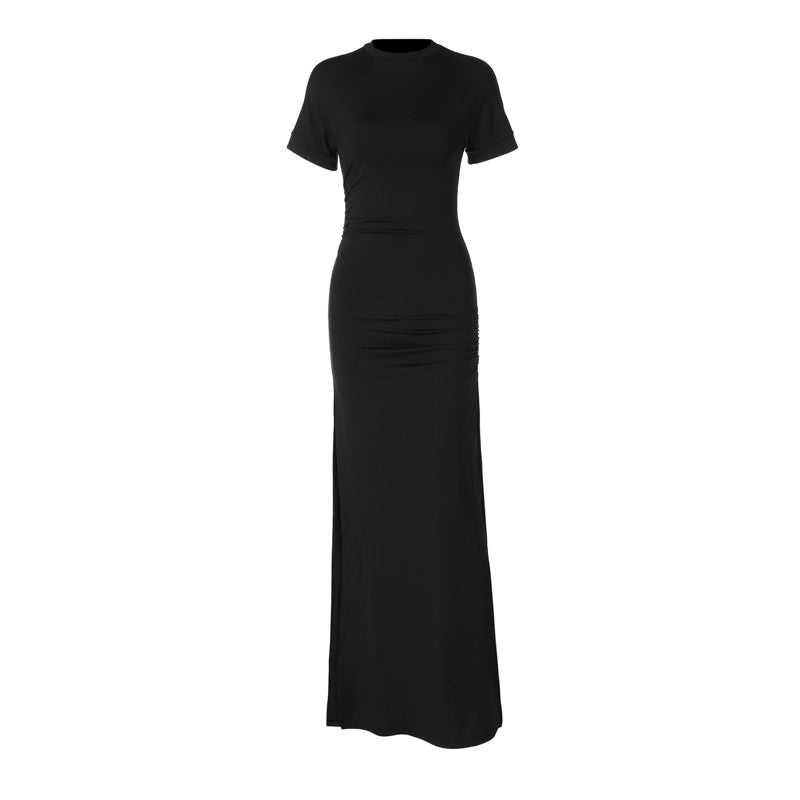 Shemoda: Zara Maxi T-Shirt Dress | Nüra - Discover timeless style with Shemoda's Zara Maxi T-Shirt Dress. Slim fit, knee-length, and versatile for any occasion. Shop now for effortless elegance. - $19.00