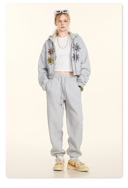 Emotive Floral Zip Hoodie