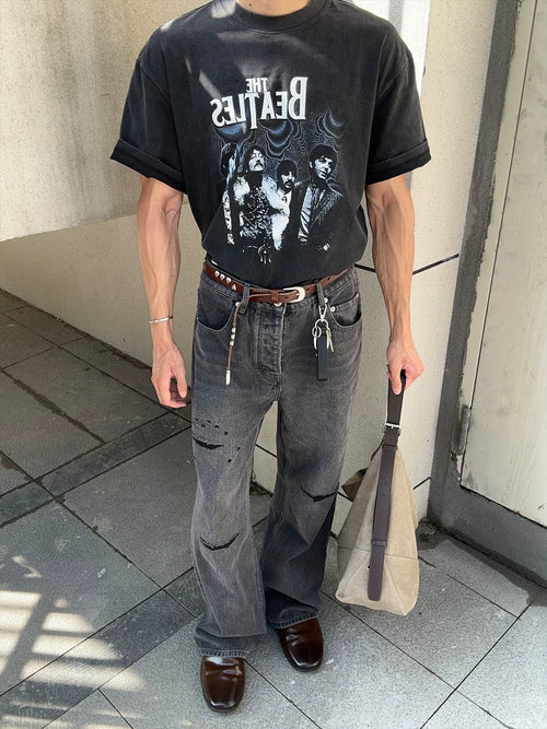 MUKHINA: "The Beatles" Vintage Band Tee | Nüra - Discover timeless style with MUKHINA's unisex Beatles Vintage Band Tee. Washed print, loose fit, and ultimate comfort for every fan. - $56.00