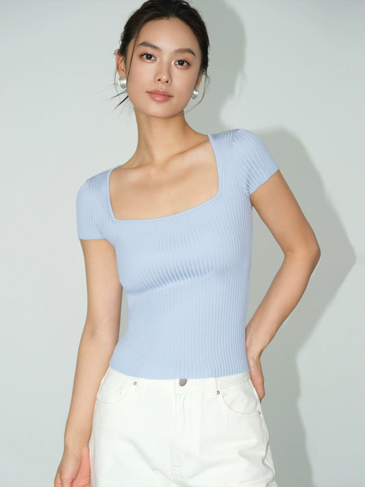Veya Elastic Knit Top