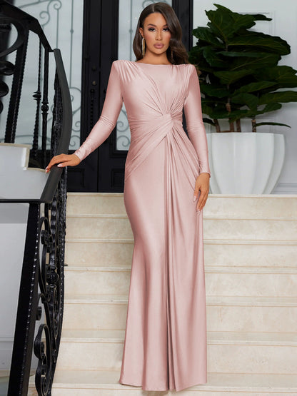 Shemoda: Sofia Sculpt Dress | Nüra - Discover the Sofia Sculpt Dress by Shemoda: structured shoulders, tie neckline, pleated waist. Style, comfort, and a slimming look in one. - $30.00