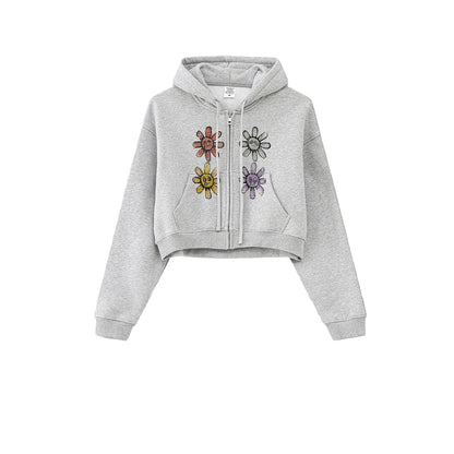 Emotive Floral Zip Hoodie