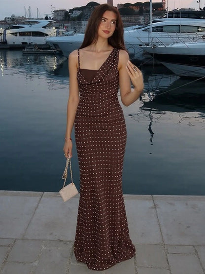 Caramel Cowl Maxi Dress